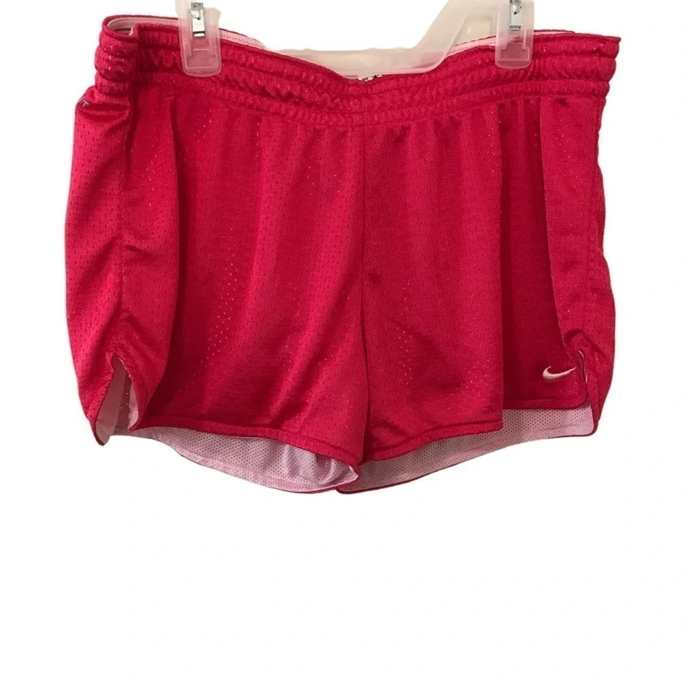 Nike neon pink mesh pull on workout athletic shorts size M